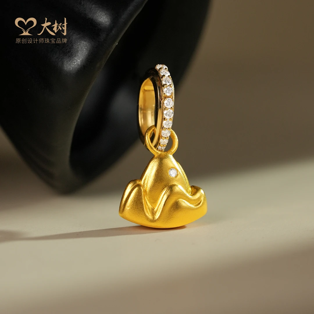 大树高定 足金999金山镶嵌18K万能扣吊坠