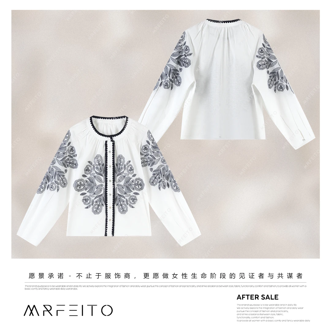 MRFEITO菲爷驾到【时光独白】复古民族风刺绣衬衫H6C02C31705
