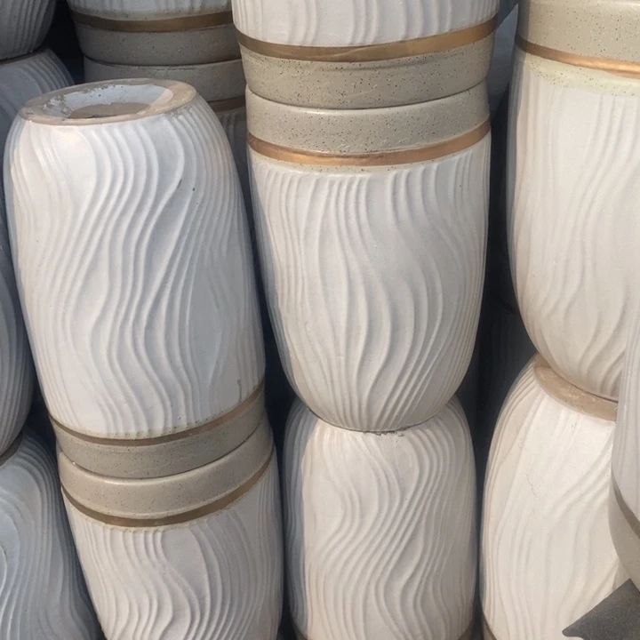 低腰水波纹金边中号口25/39