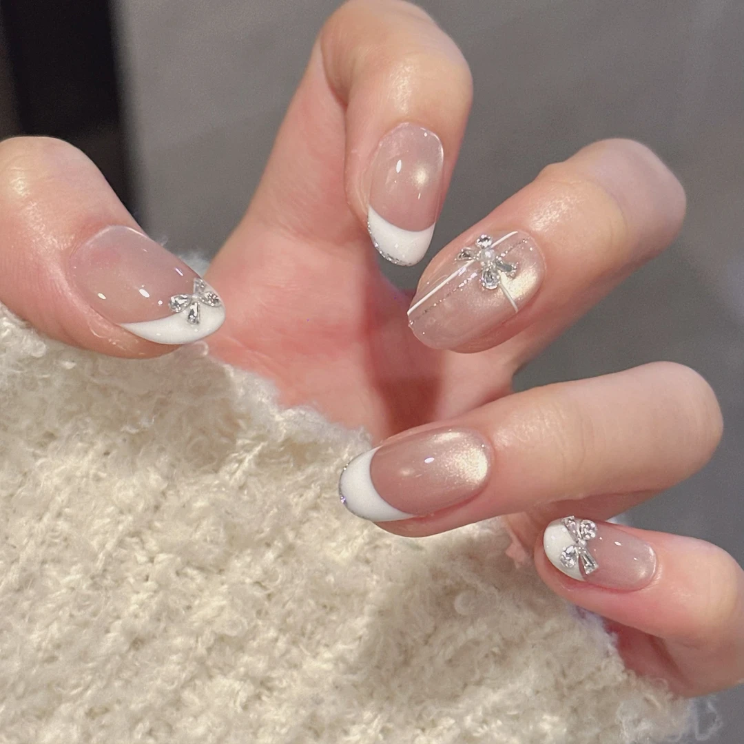 【微甜少女】纯手工穿戴甲美甲穿戴光疗甲渐变流行纯欲四季流行