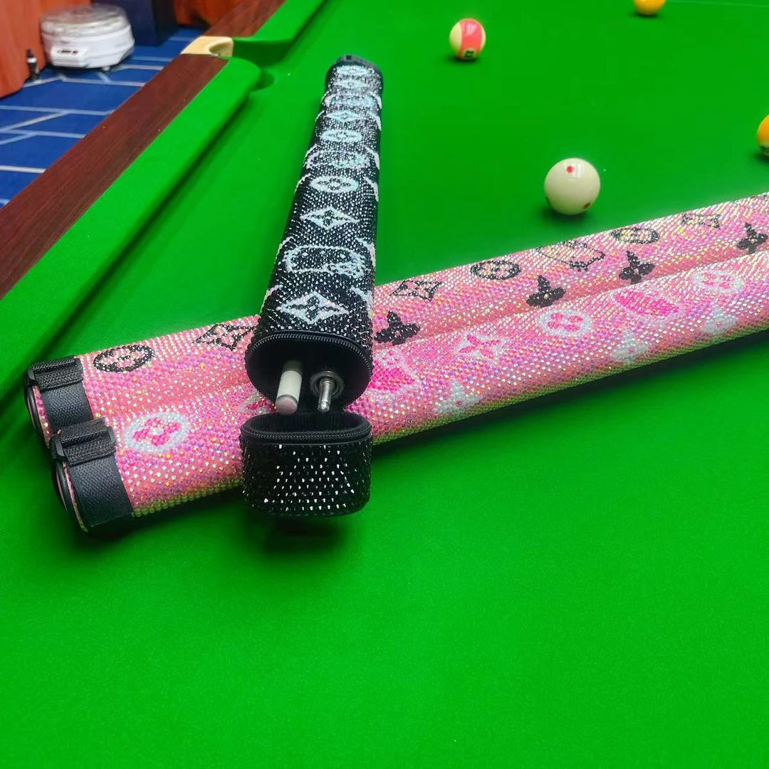 520礼物满钻台球杆包软包台球分体杆桶两孔九球台球杆盒杆便携
