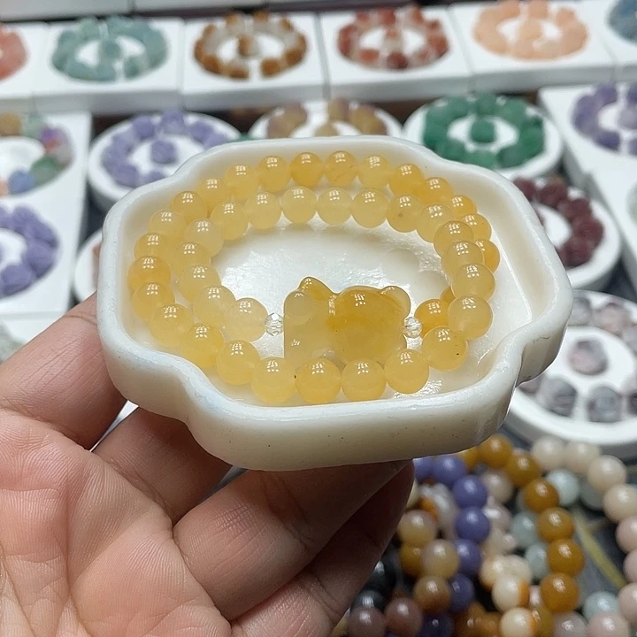 石英质玉（非洲翠）合金手串