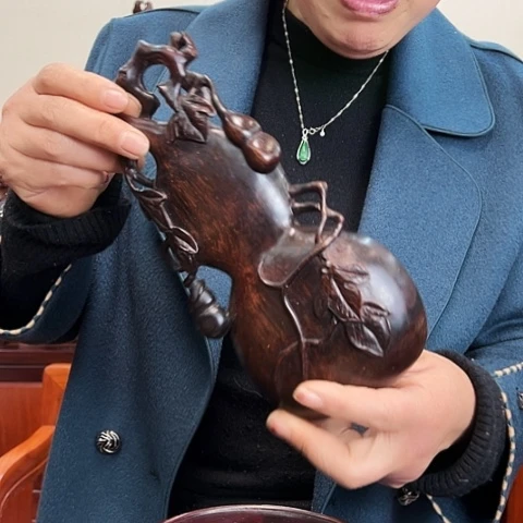 交趾黄檀（大红酸枝）葫芦挂件