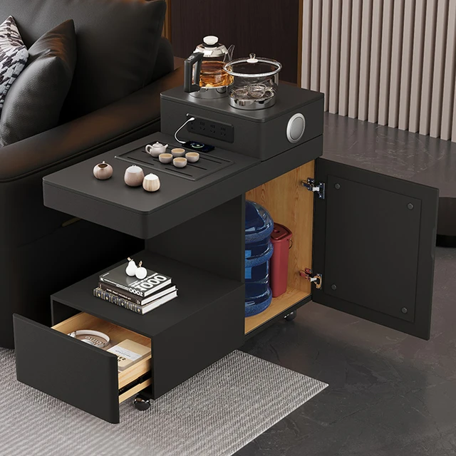 实木可移动茶几自动上水烧水壶一体茶台边几柜2025新款沙发侧边柜