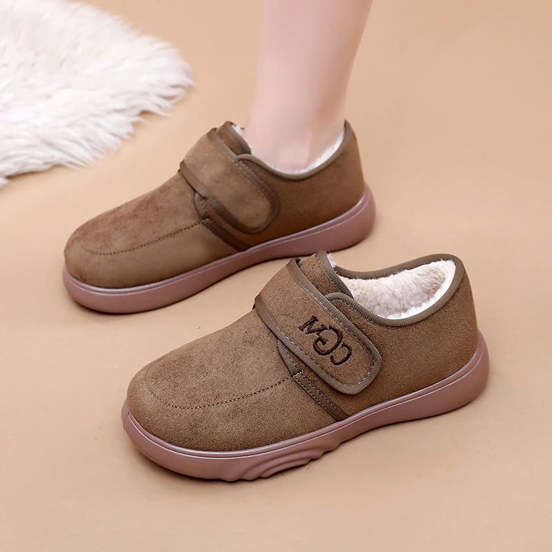 厚底加绒勃肯鞋女雪地靴2025新款秋冬棉靴防滑毛毛豆豆鞋保暖棉鞋