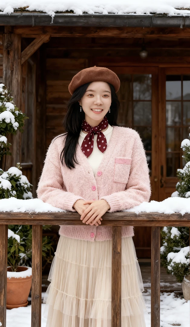 厚款短款宽松型常规袖V领衫圆领复古保暖外套