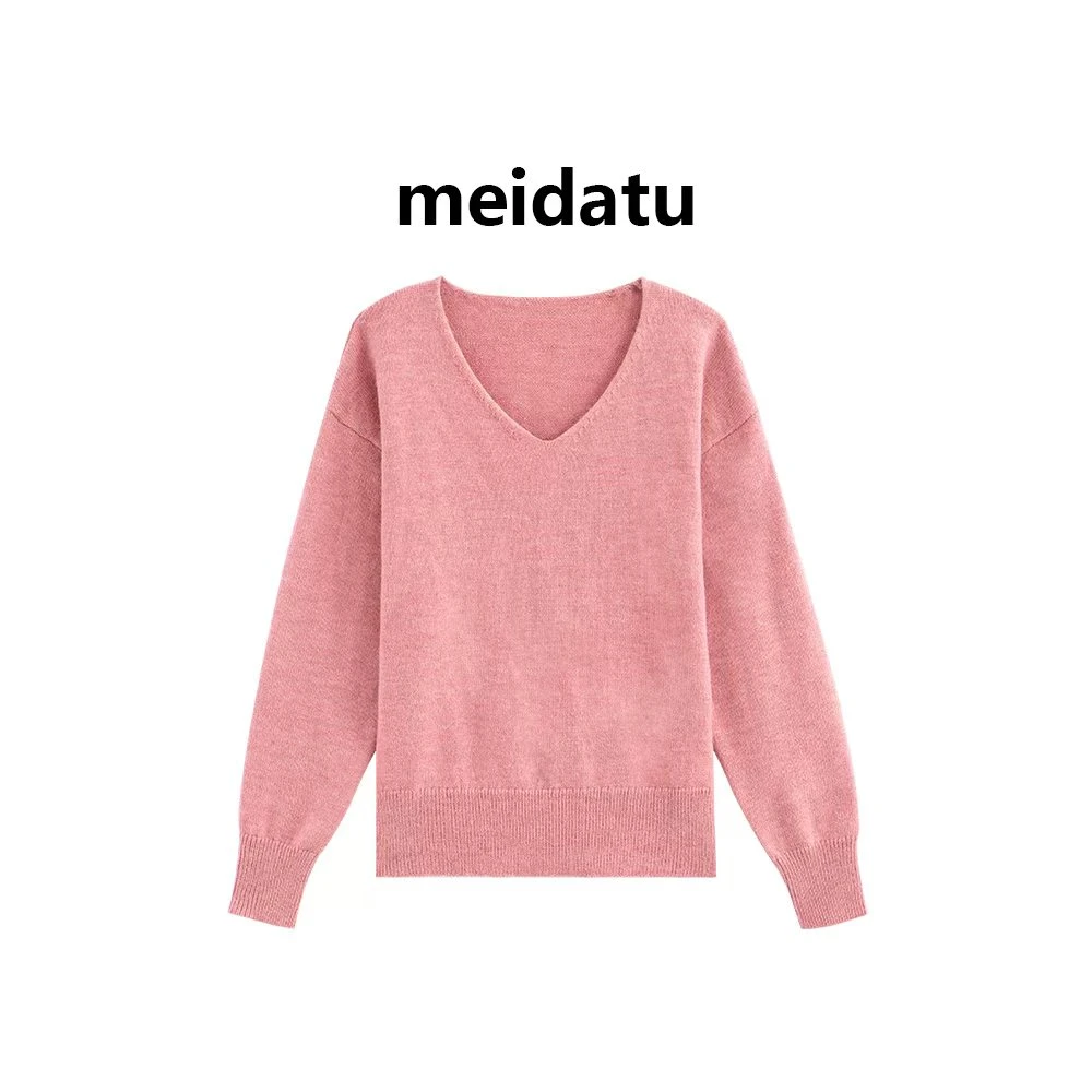 美哒兔(柔光毛衣)慵懒风软糯亲肤v领毛衣(小个子版)CM887-6Q
