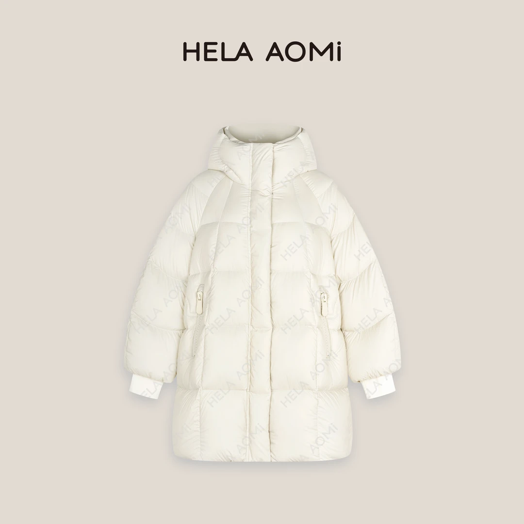 HELAAOMI“专柜爆款”冬季新款宽松连帽羽绒服外套CY4DM01592