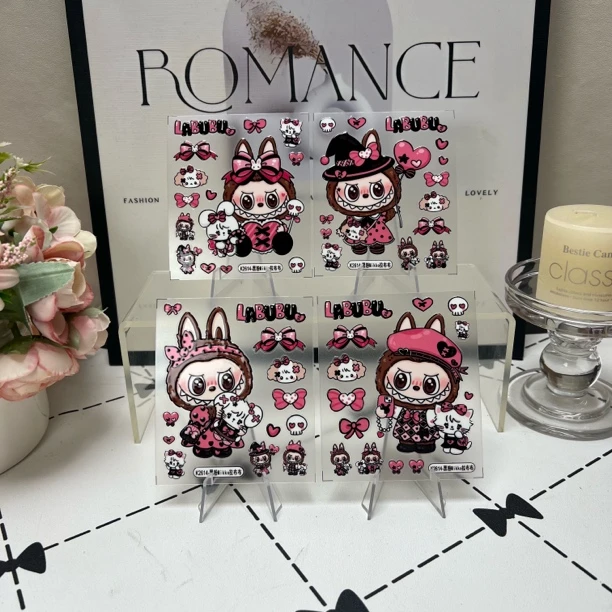 《悠品贴纸》5D立体浮雕可爱线条粉红系列萌萌哒贴纸少女心大头好看