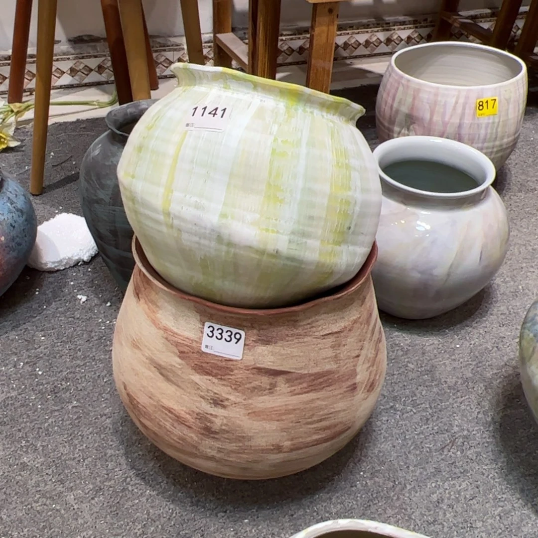@***G瓷片1141+3339两只花器无孔