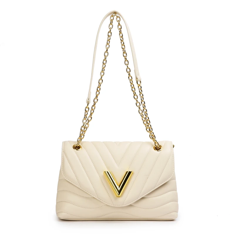 【Elin定制】2025年秋冬新款女包时尚设计单肩包SKL-Z8227-米白