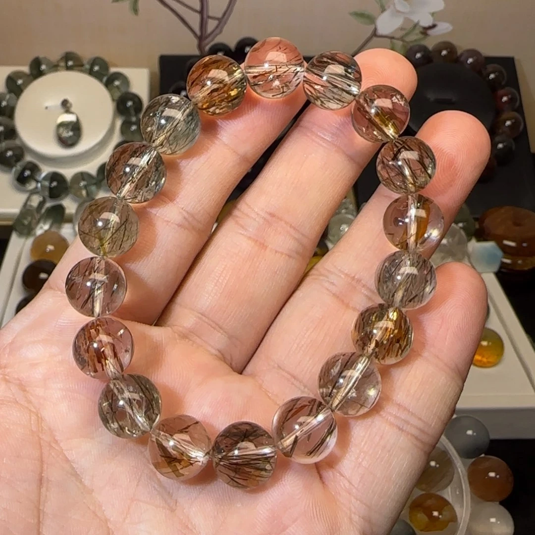 未镶嵌手串水晶10mm+黑金超七单圈多样性发货