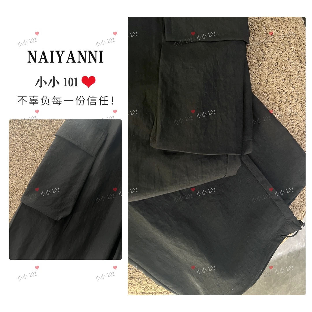 运费补贴 休闲百搭束脚高腰工装裤甜辣运动高街窄版阔腿裤LY2052