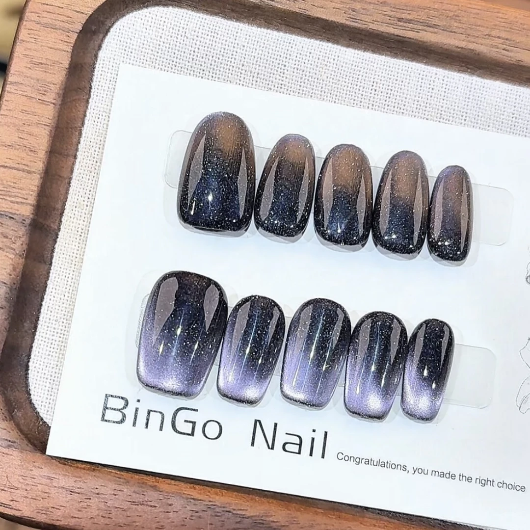 『极夜繁星』碎闪渐变温柔显白ins闪亮款纯手工穿戴甲