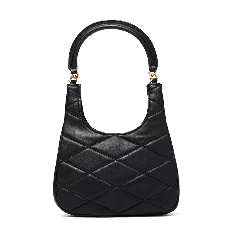 杨树林diy款 小香风腋下法式新月包菱格链条立体高级单肩手提女包