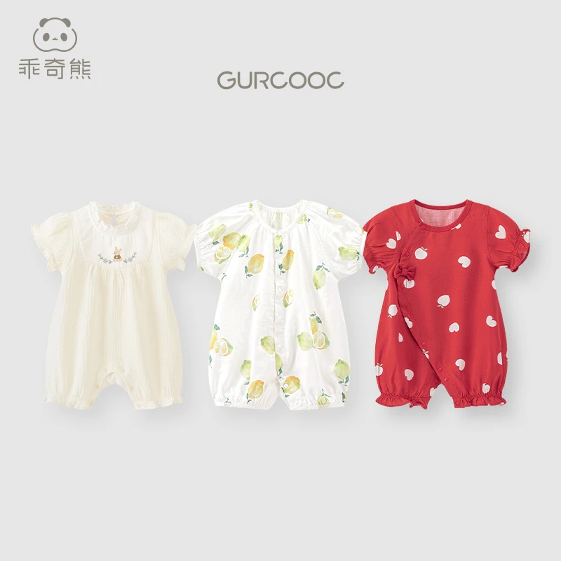 【甜美国风女宝连体衣】夏季女宝外出甜美可爱哈衣爬服百搭外出哈衣