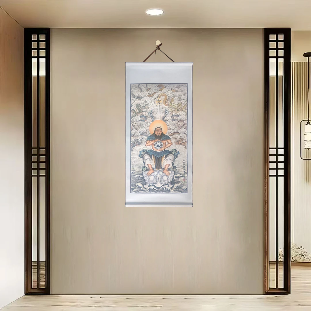 {40-651伏羲}净尺寸40x85cm现代简约挂轴装饰画