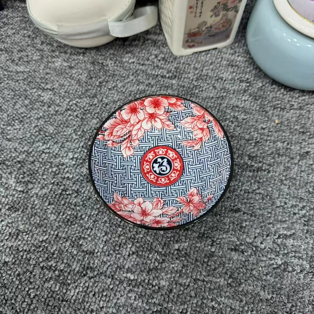 C449粉色栀子花小果碟