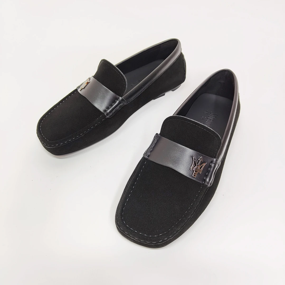 豆豆鞋男款新款爆款舒适乐福鞋软底潮流风套脚一脚蹬透气黑色1875