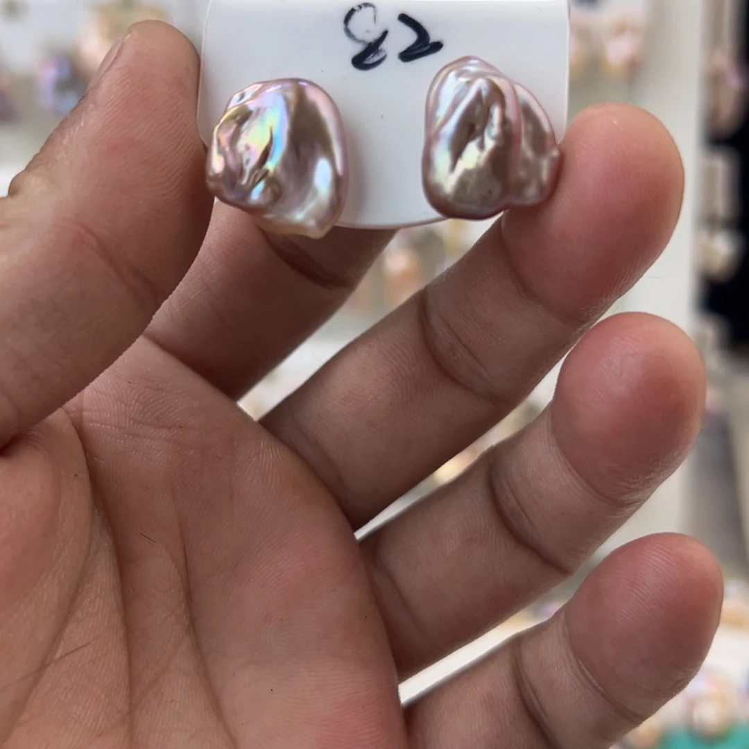 淡水珍珠耳饰银S925镶嵌