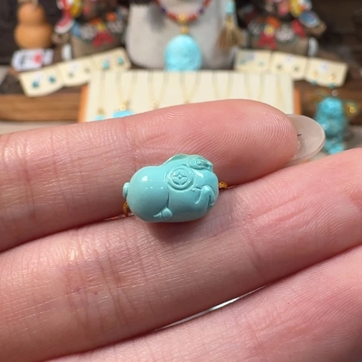 绿松石未镶嵌唐马配饰