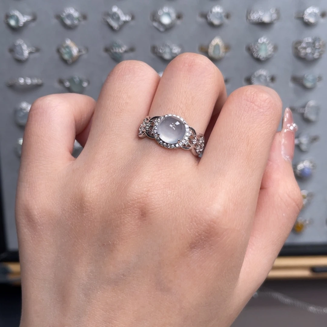 翡翠银S925镶嵌戒指