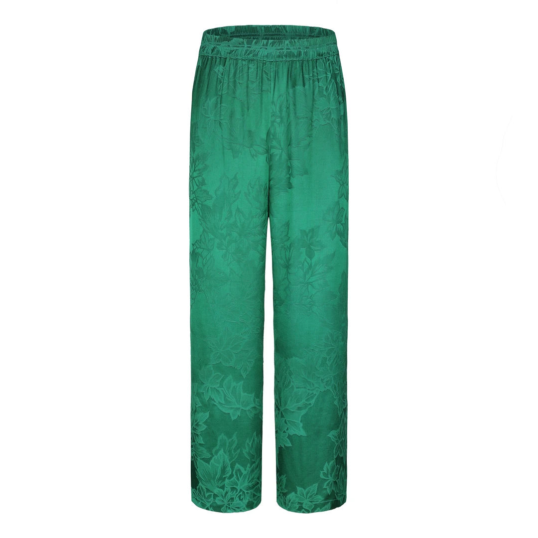 《焦月》新中式丝裤子大码遮肚显瘦遮肚瘦腿胯不静电国风家居