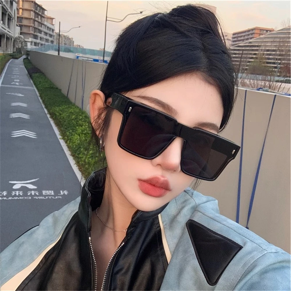 高级感方框套镜遮阳防晒偏光防紫外线太阳镜圆脸显瘦墨镜海滩防晒