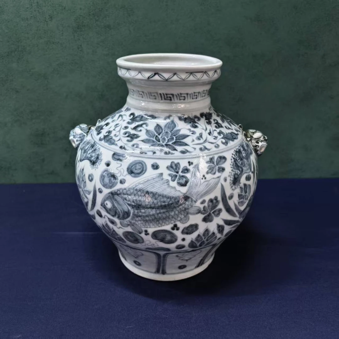 景德镇陶瓷鱼澡纹大罐