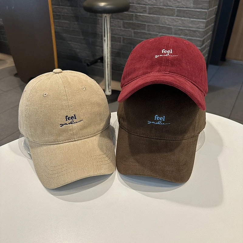 球帽初秋feel字母磨球帽百搭韩版简约青年侣出潮