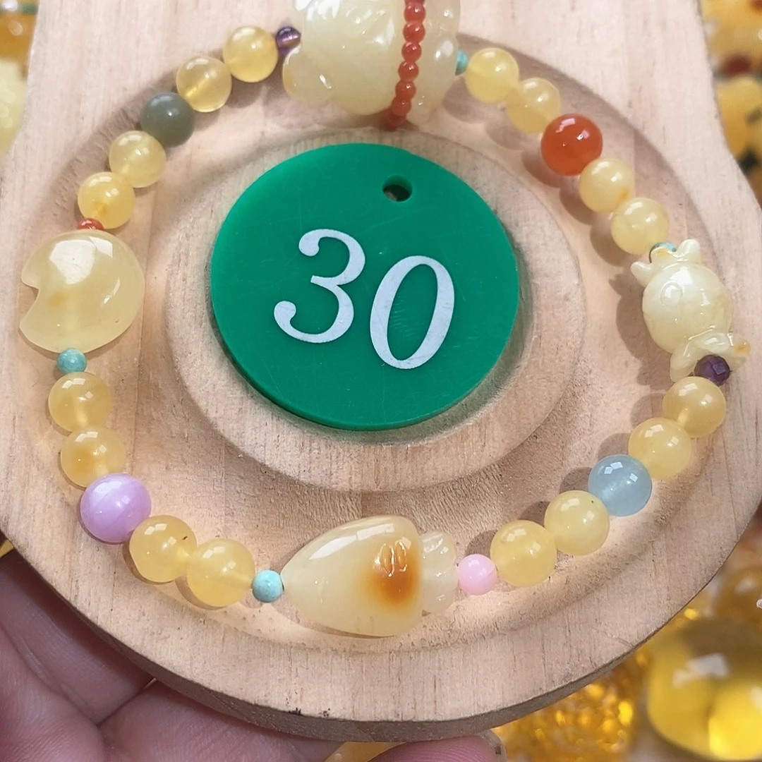 裸石琥珀未镶嵌手链