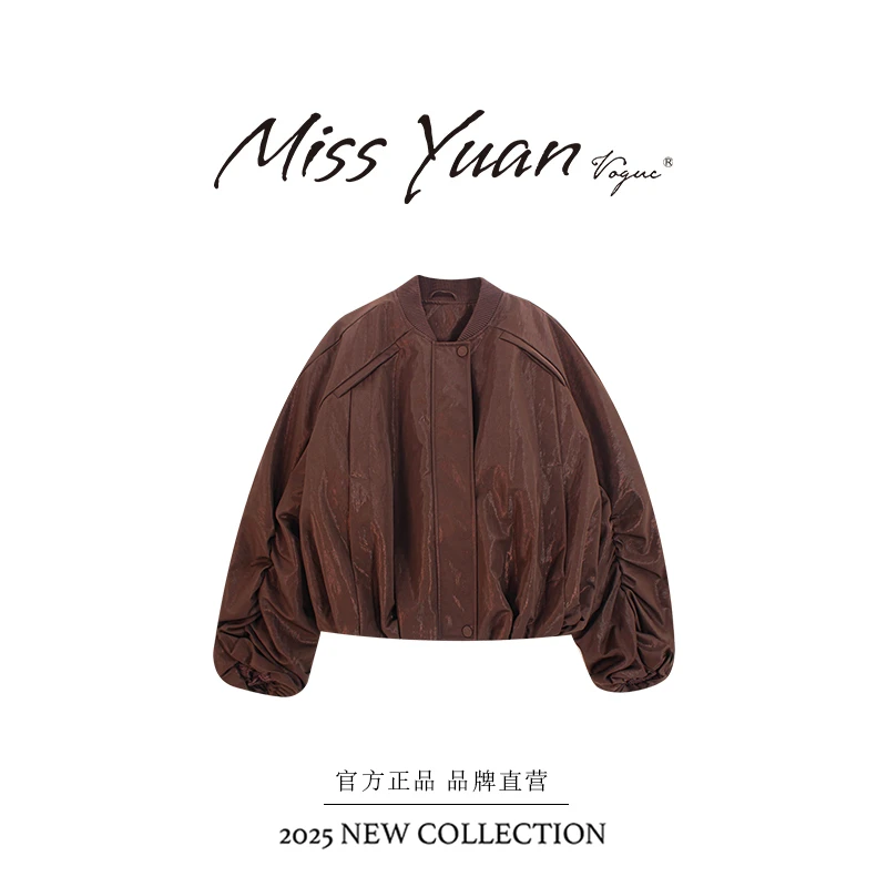 M.Y 媛总·弗格西「90鸭」精灵少女短款棒球领廓形羽绒服外套