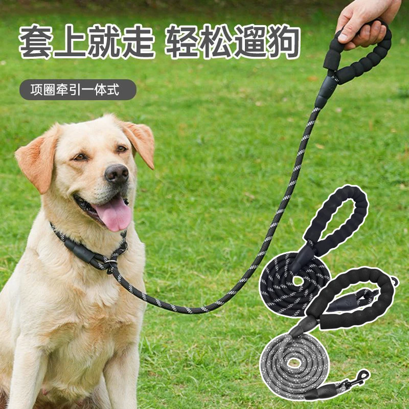 遛狗绳子加长加粗牵引绳遛拴狗结实反光小中大型犬宠物用品狗链子