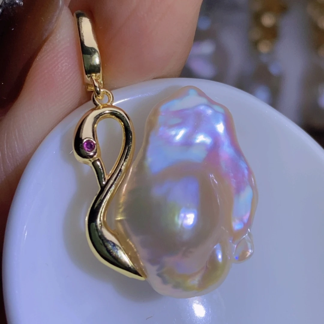 银S925镶嵌淡水珍珠淡水珍珠