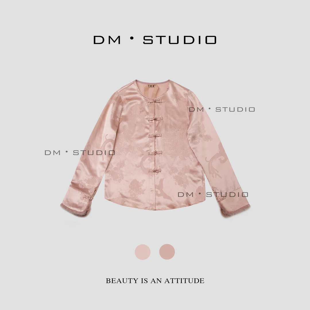 DM•STUDIO/国风春秋高级感工艺提花真丝桑蚕丝衬衣（T6145）