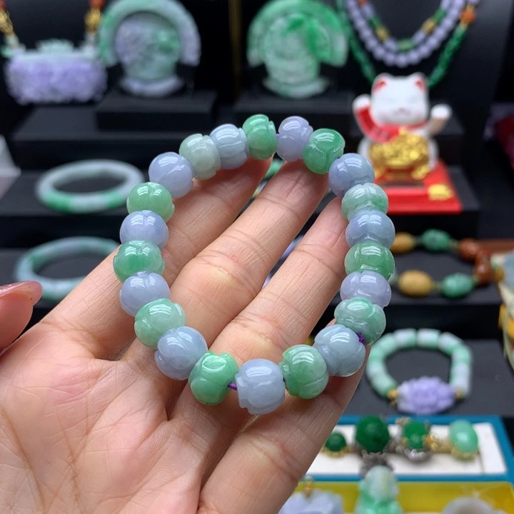 未镶嵌手链翡翠翡翠莲花