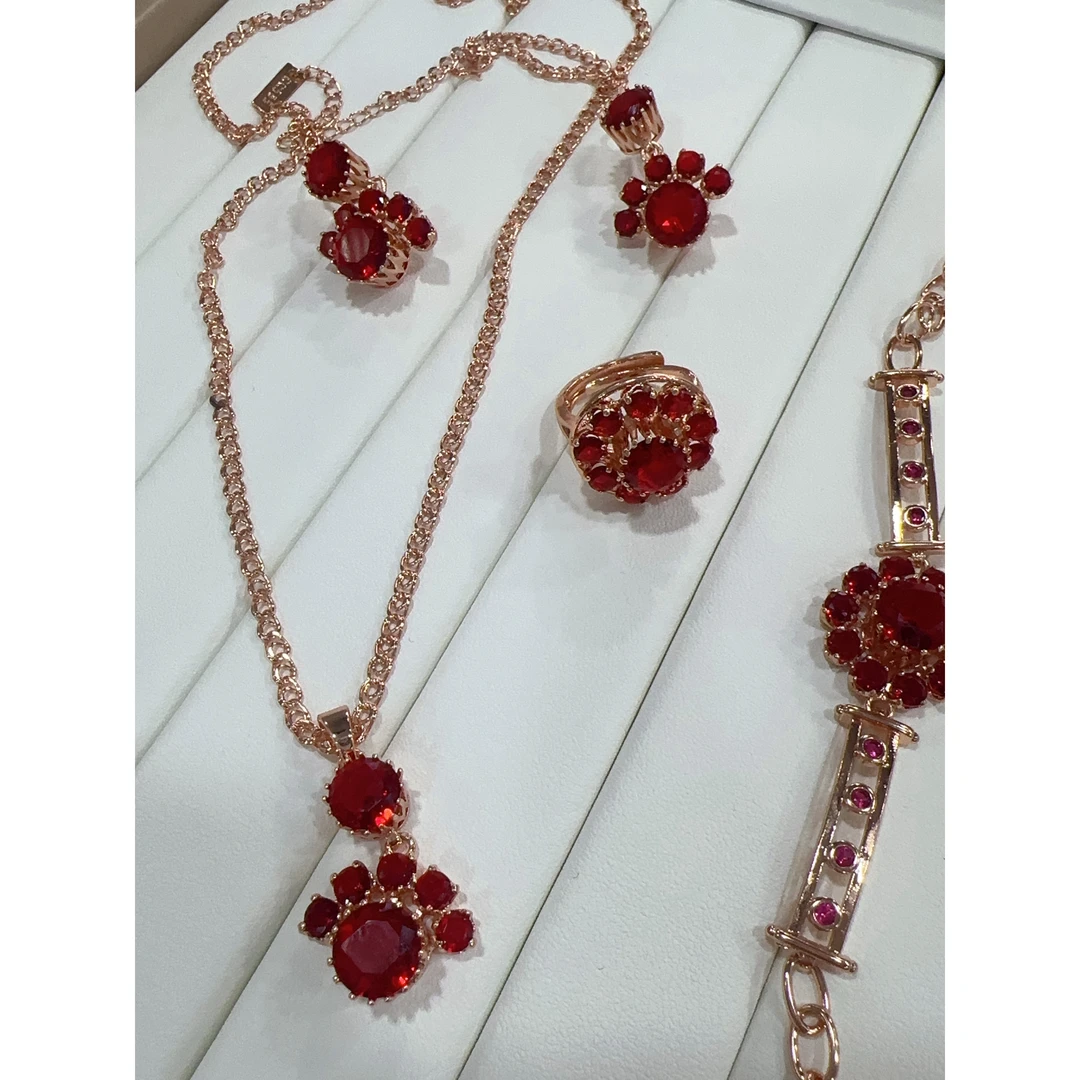 铜合金项链 Z铜合金TJ030 铜合金首饰项链手链戒指耳环四件套