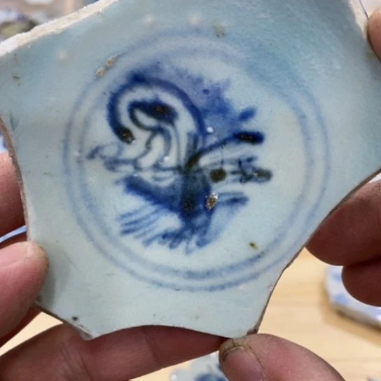 瓷片现代瓷器青花瓷片