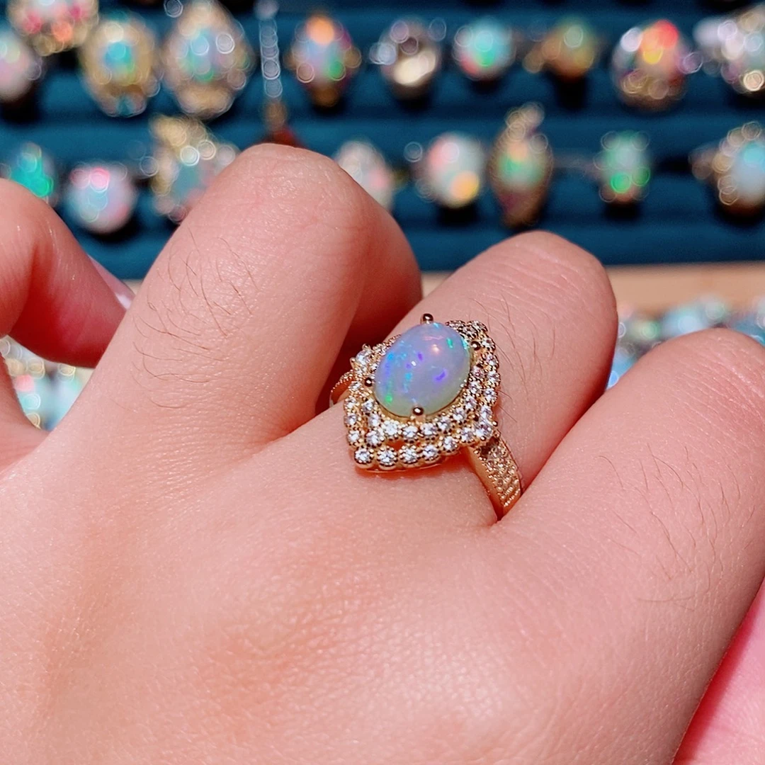 欧泊银S925镶嵌戒指