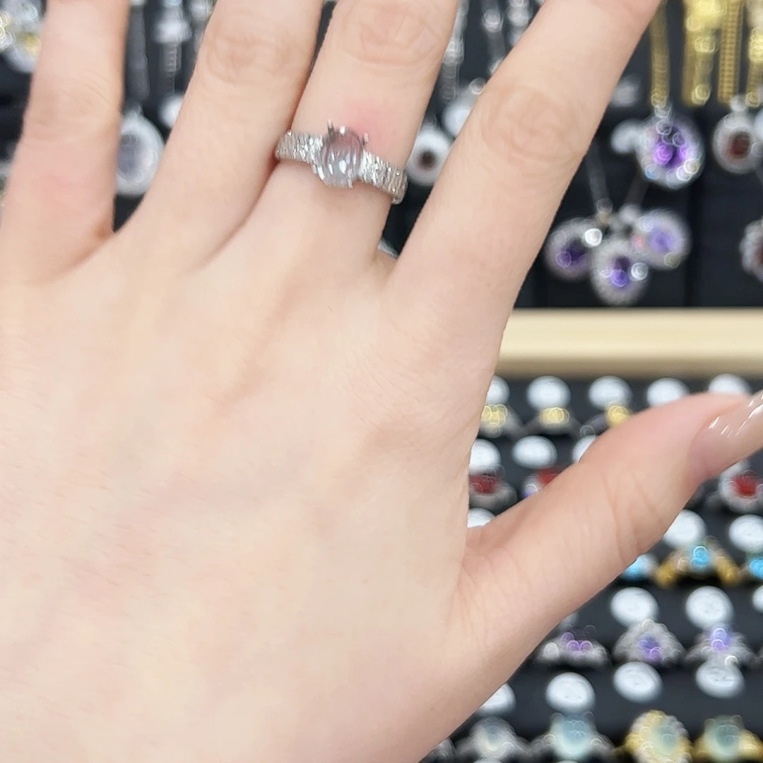 托帕石戒指银S925镶嵌戒指