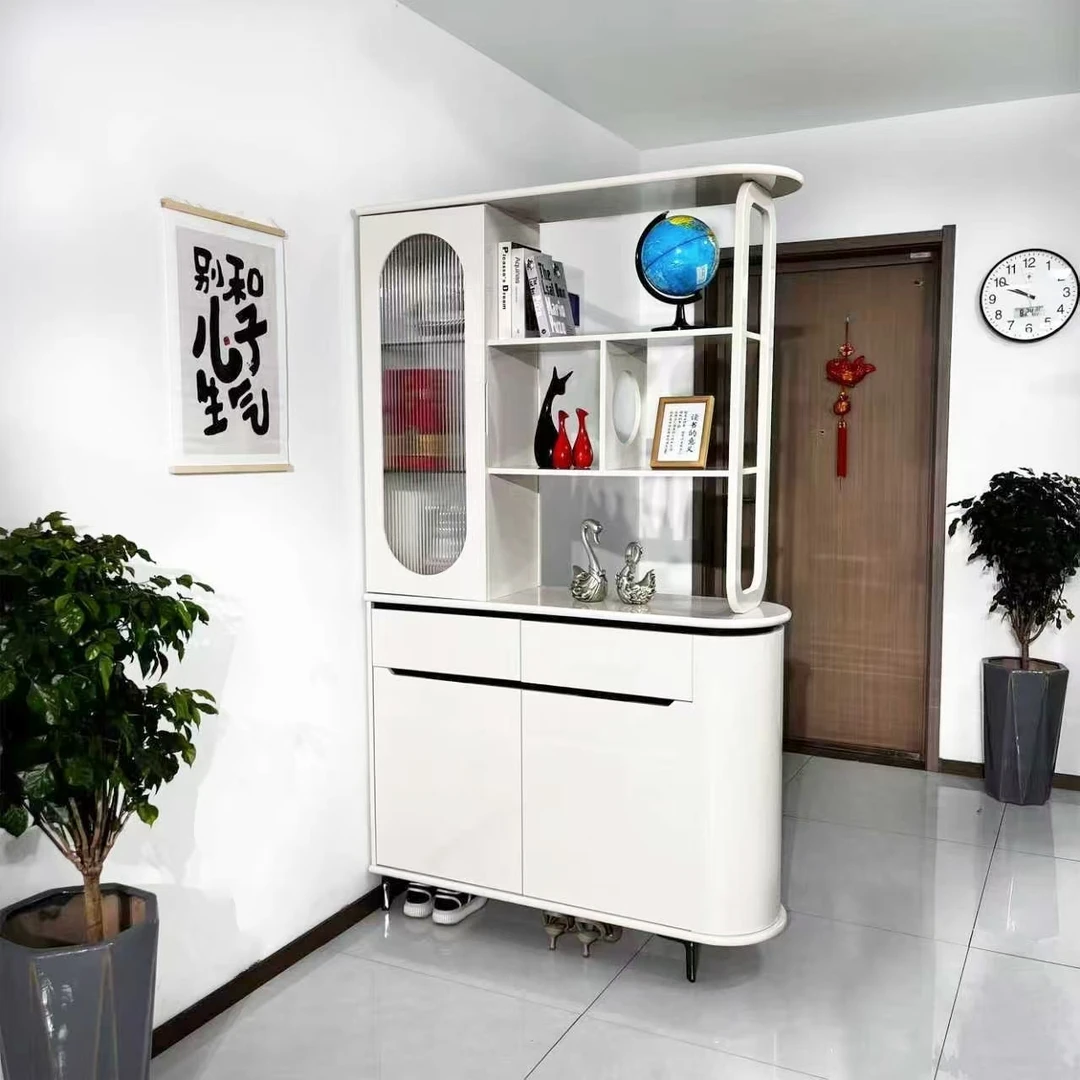 2025新款入户正对门客厅奶油风玄关柜鞋柜沙发隔断柜酒柜靠墙屏风