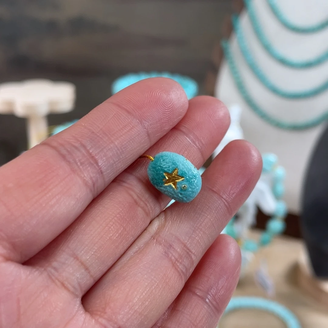 绿松石未镶嵌套链9*12星期糖豆