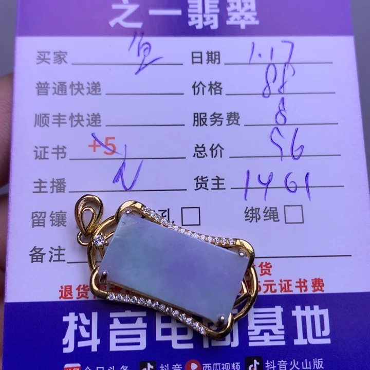 翡翠颈饰银S925镶嵌鱼*