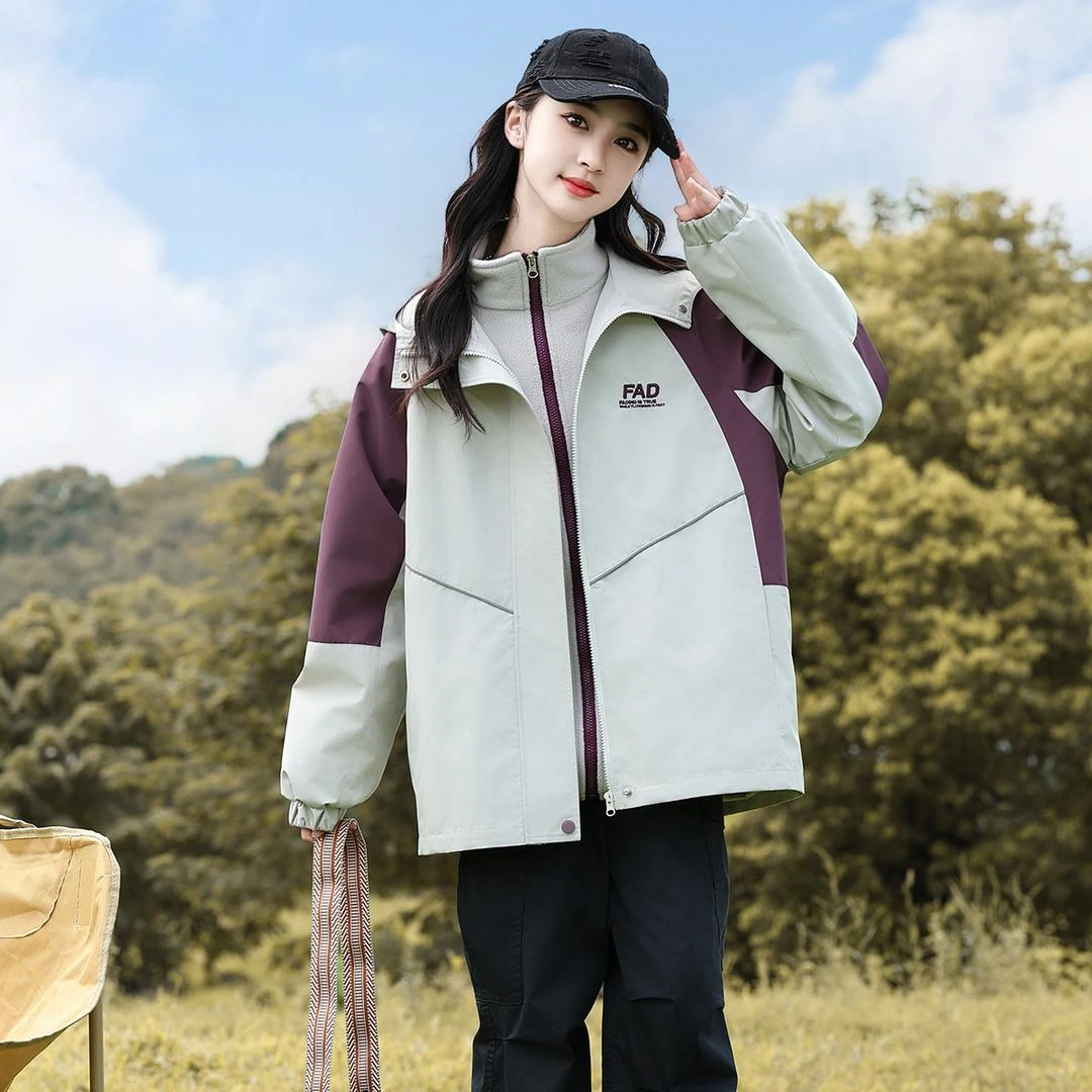 女童韩版冲锋衣外套春秋冬装中大童摇粒绒上衣儿童防风冲锋服潮