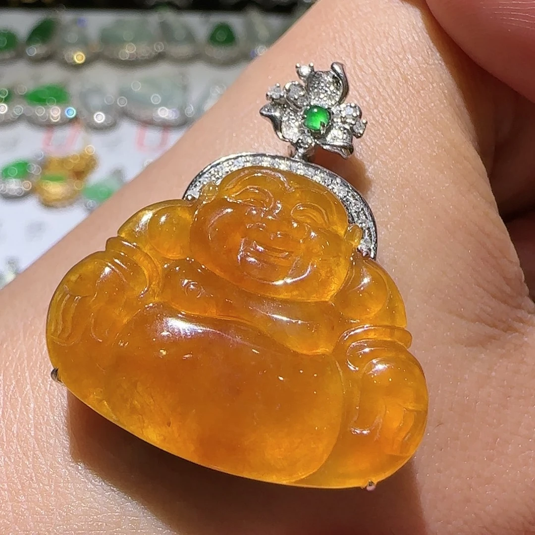 【闪购商品】颈饰18K金镶嵌翡翠天然