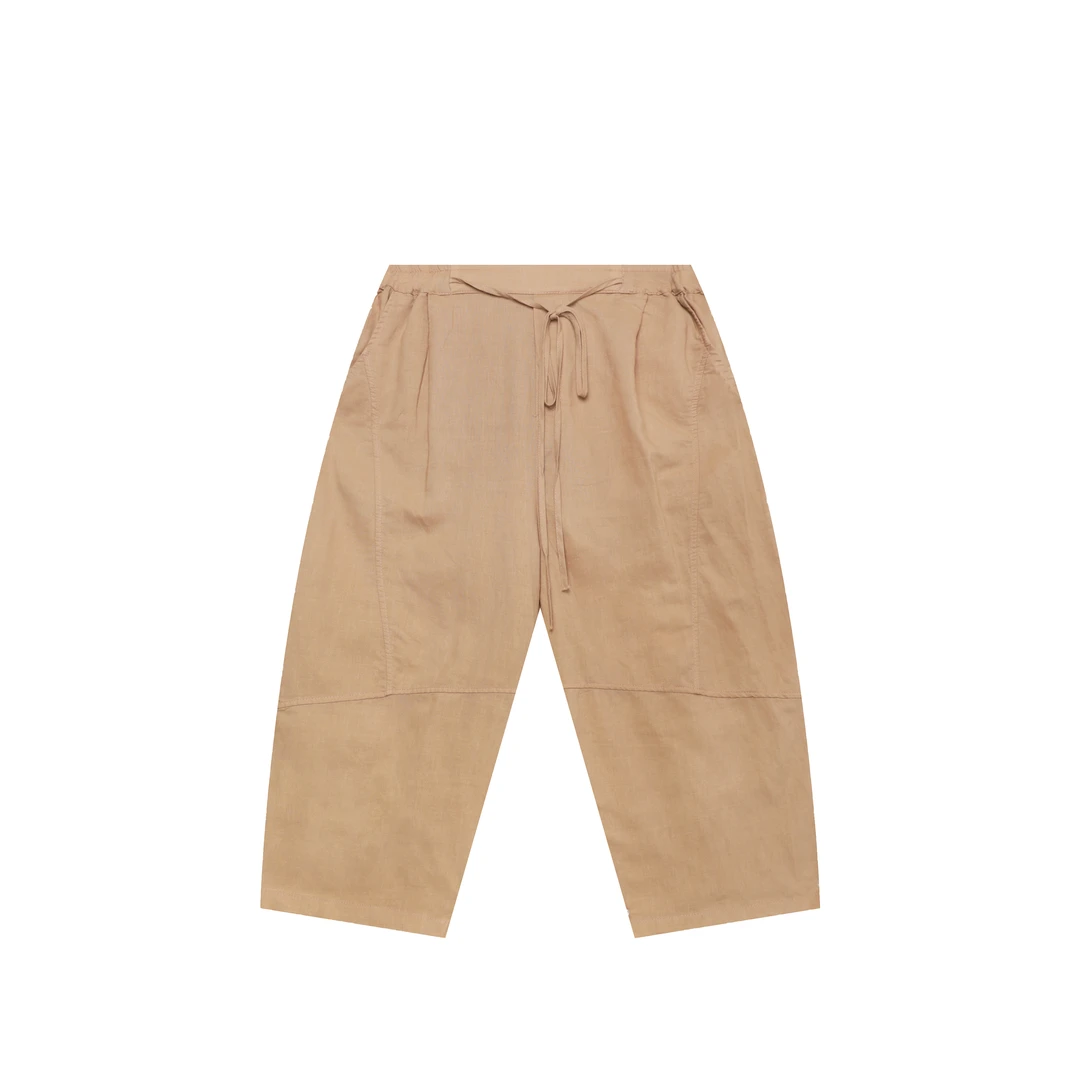 【麻訪家】MF1085粉杏文艺复古宽松舒适百搭休闲裤