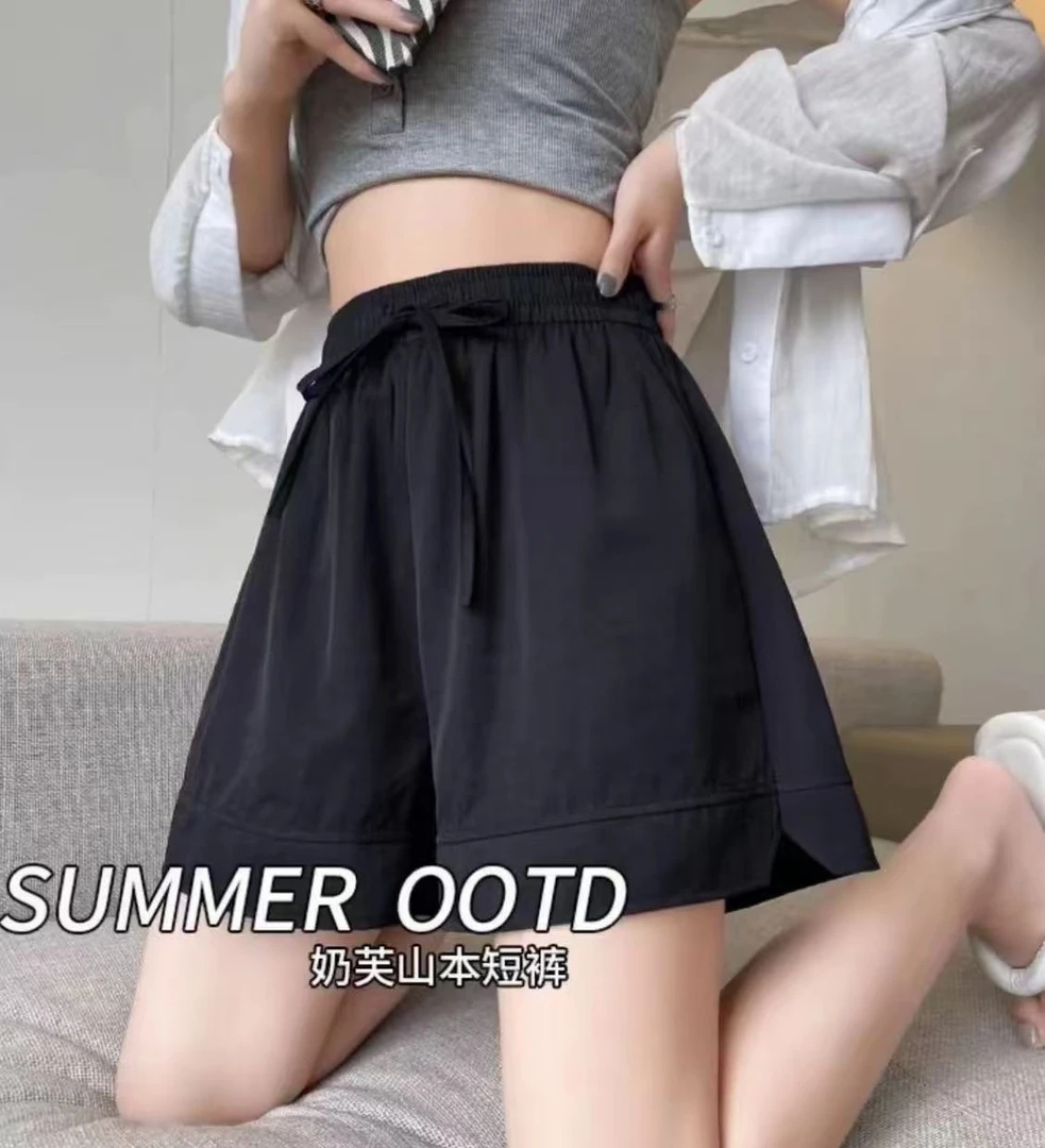 高腰夏季时尚外穿百搭微弹力五分裤山本风显瘦短裤