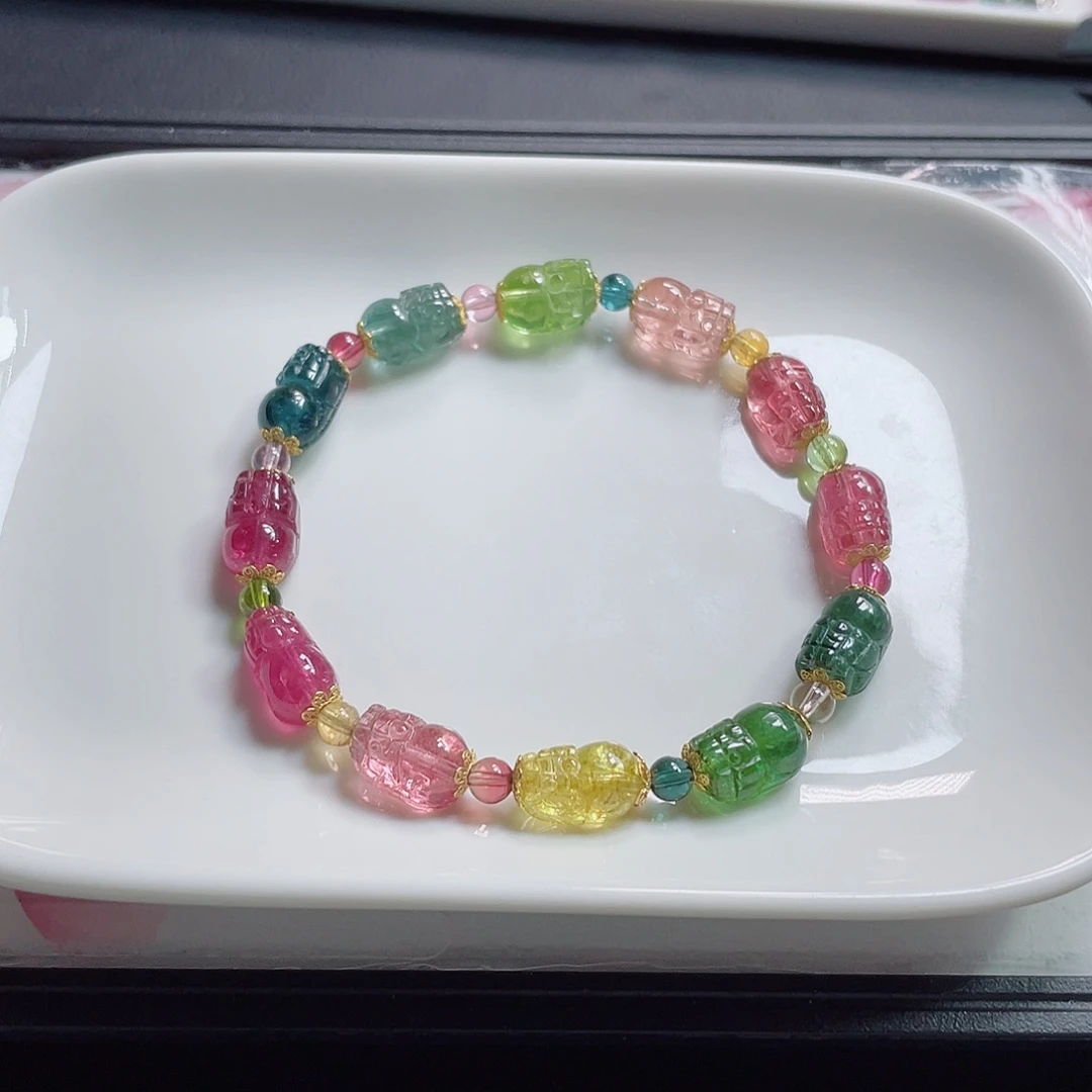 碧玺未镶嵌手链碧玺手链