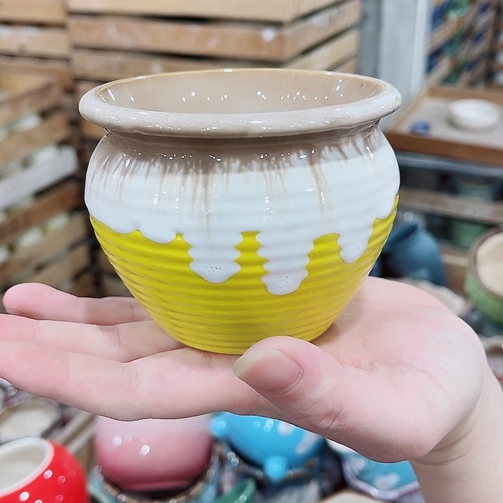 有孔，凑10元包邮陶瓷花盆发货！