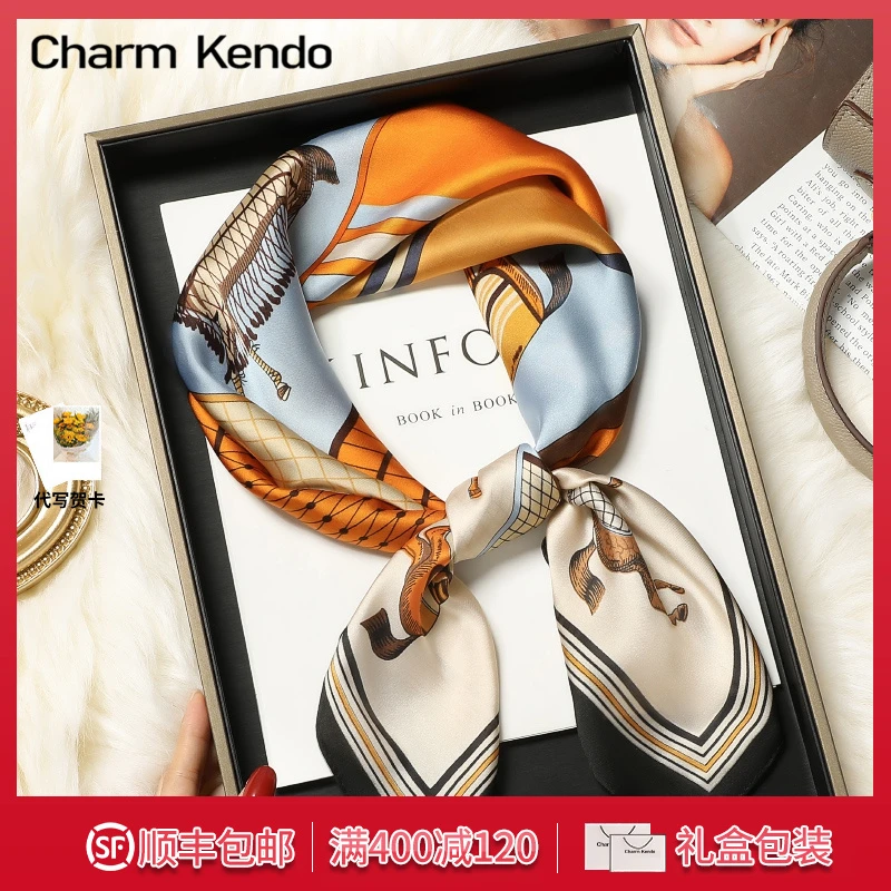 Charm Kendo百搭小丝巾女款爆款2025新款搭配衣服小方巾高级感